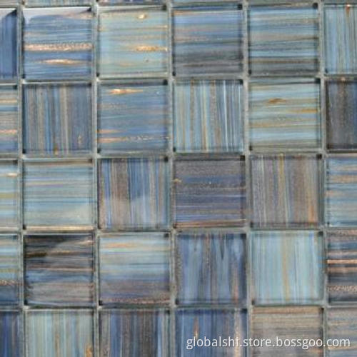 Blue Crystal Glass Mosaic Tiles with Gray Color, 300 x 300mm, 23 x 23mm Unite Size